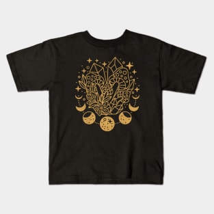 Mushrooms Crystals & the Moon Kids T-Shirt